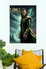 Loki God of Mischief Marvel Poster – Fantasy Lightning Wall Art   (Series  Poster)