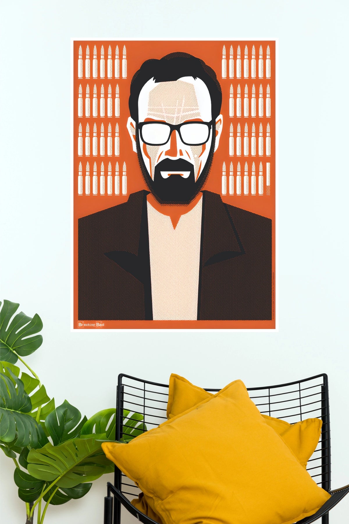 Walter White Breaking Bad Pop Art Poster – Orange Minimalist Wall Decor   (Series  Poster)