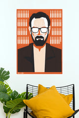 Walter White Breaking Bad Pop Art Poster – Orange Minimalist Wall Decor   (Series  Poster)