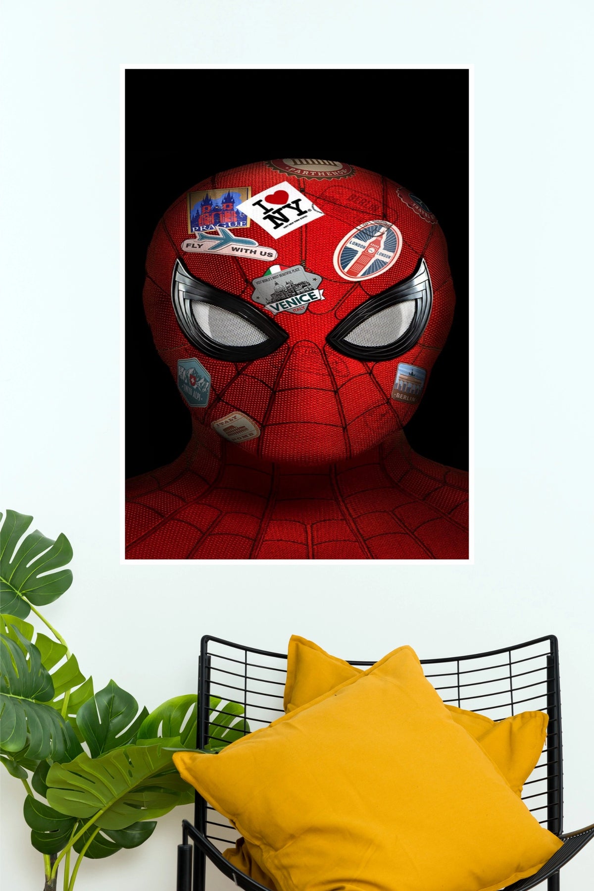 Spider-Man Travel Theme Red Wall Poster – Stylish Superhero Room Decor   (Super Hero Poster)