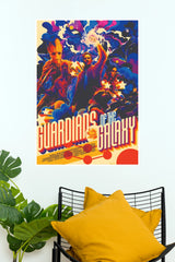 Guardians of the Galaxy Retro Comic Wall Poster – Colorful Superhero Movie Room Decor  (Super Hero Poster)