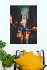 Dark Joker-Inspired Rainy City Street Wall Art Poster – Moody Urban Movie-Style Decor   (Super Hero Poster)