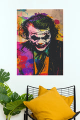 Colorful Joker Pop Art Poster – Vibrant Graffiti Style Character Wall Art  (Super Hero Poster)