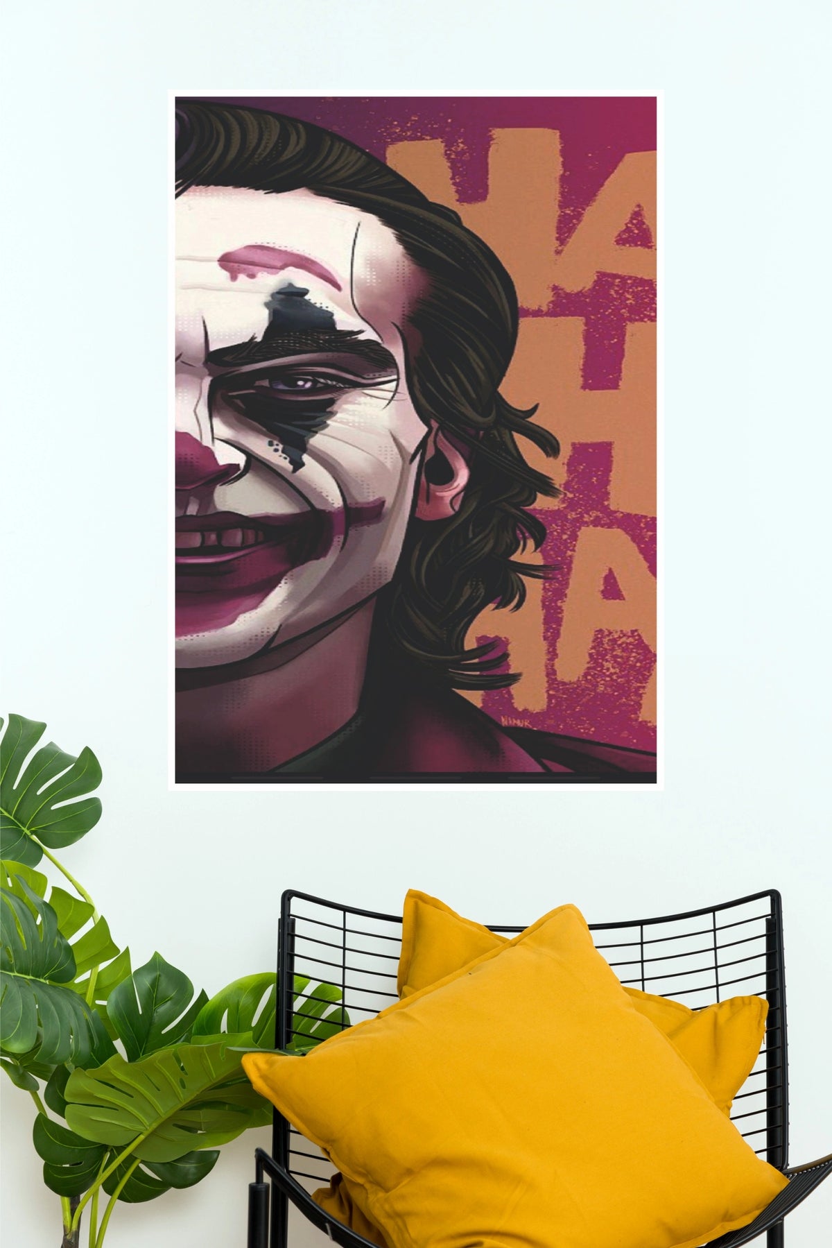 Joker Portrait Pop Art Poster – Bold Comic Style Face Wall Art (Super Hero Poster)