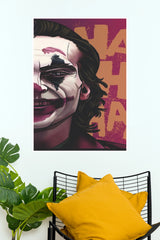 Joker Portrait Pop Art Poster – Bold Comic Style Face Wall Art (Super Hero Poster)