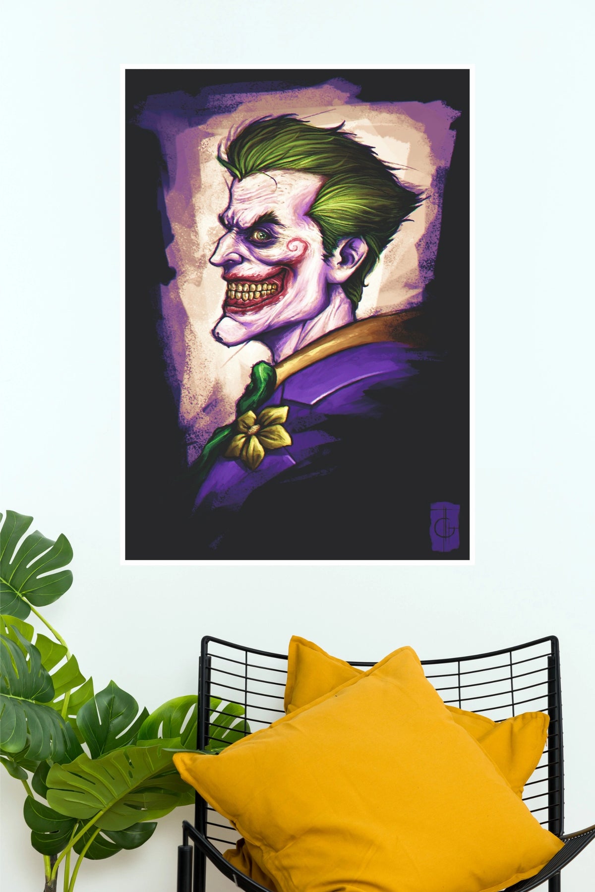 Joker Classic Portrait Poster – Vintage Comic Style Villain Wall Art   (Super Hero Poster)
