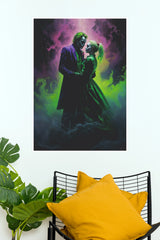 Joker & Harley Inspired Dark Romance Poster – Gothic Couple Cinematic Wall Art   (Super Hero Poster)