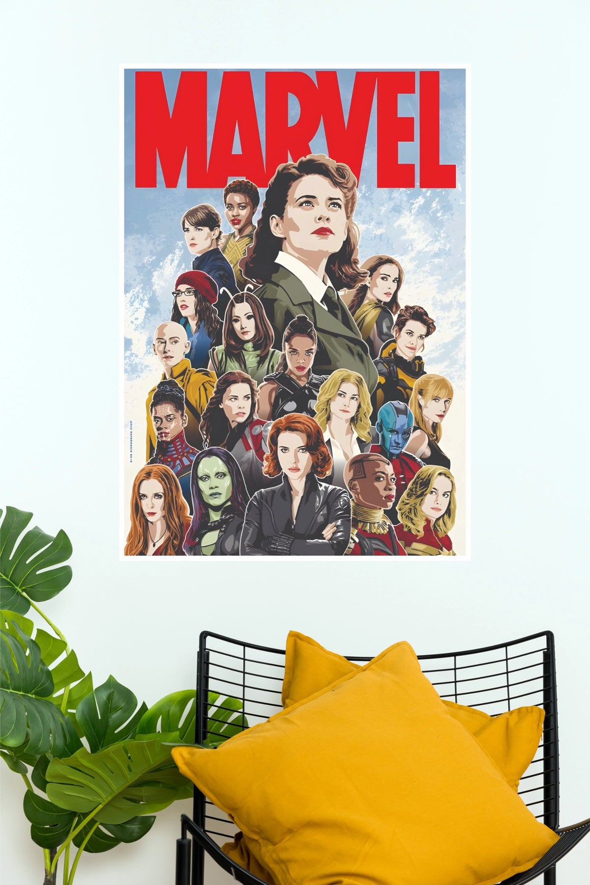 Marvel Women Superheroes Poster – Iconic Female Heroes Comic Wall Art  (Super Hero Poster)