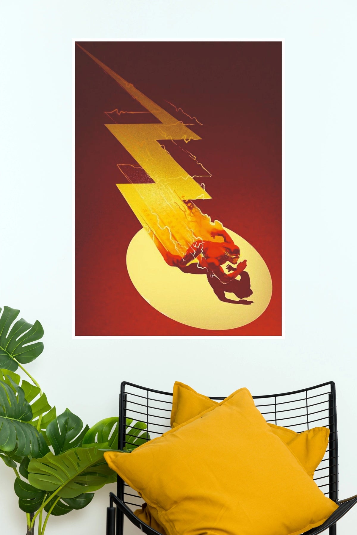 The Flash Barry Allen Lightning Bolt Superhero Wall Art Poster  (Super Hero Poster)