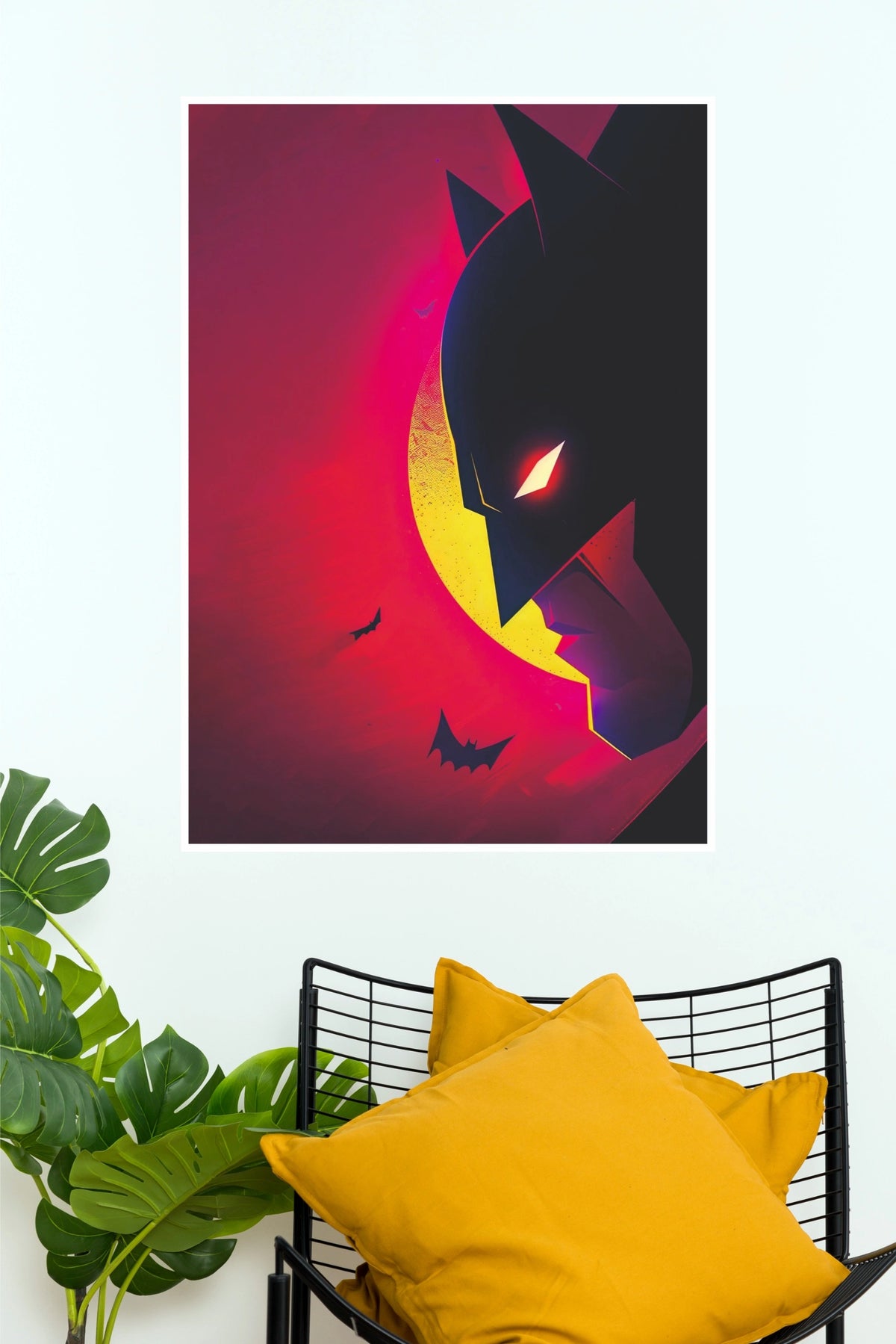 Batman Dark Knight Minimalist Red Moon Wall Art Poster (Super Hero Poster)