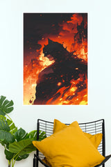 Batman Dark Knight Fire City Poster – Cinematic Superhero Wall Art (Super Hero Poster)
