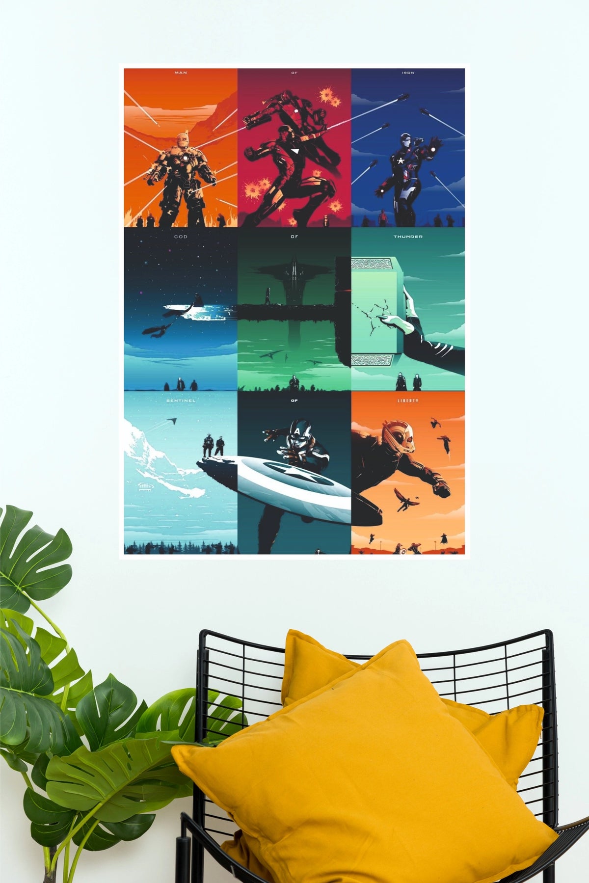 Marvel Avengers Captain America Iron Man Thor Retro Pop Art Wall Poster (Super Hero Poster)