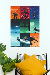 Marvel Avengers Captain America Iron Man Thor Retro Pop Art Wall Poster (Super Hero Poster)