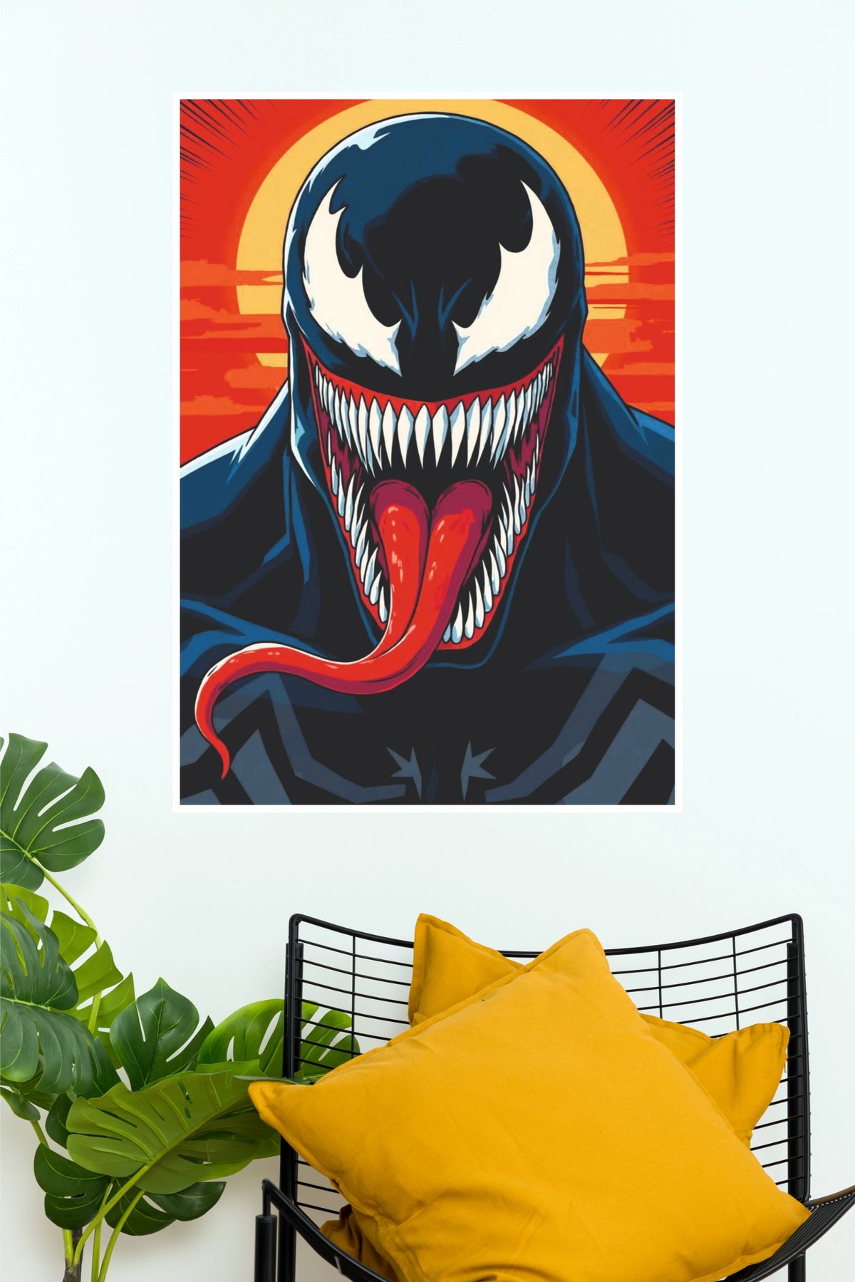 Venom Inspired Comic Wall Art Poster – Dark Superhero Monster Graphic Print (Super Hero Poster)