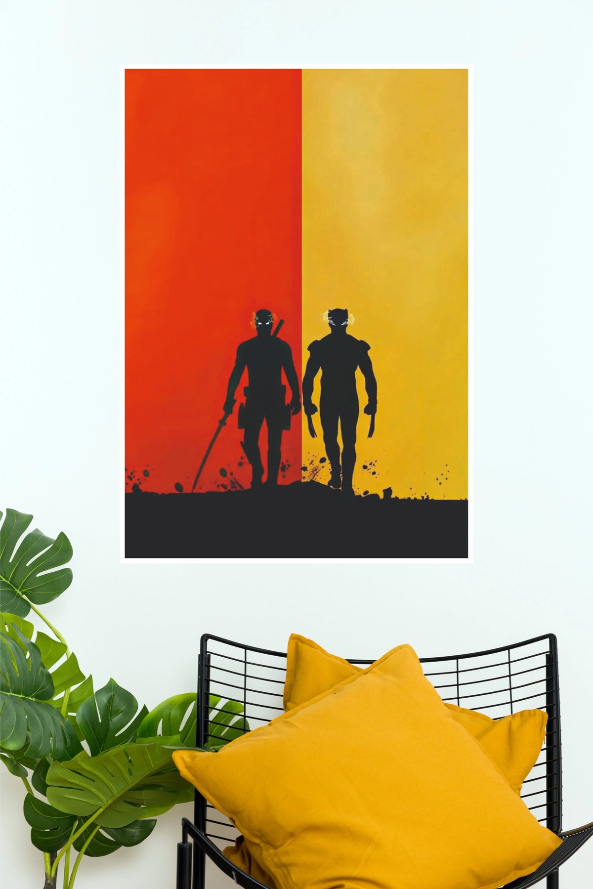 Deadpool & Wolverine Minimalist Silhouette Poster  (Super Hero Poster)