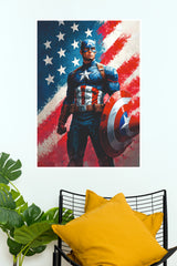 Captain America Defender of Metropolis Poster (Super Hero Poster)