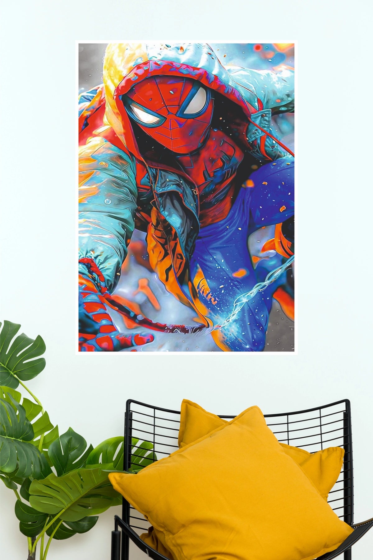 Colorful Spider Hero Hoodie Poster – Vibrant Comic Style Wall Art  (Super Hero Poster)