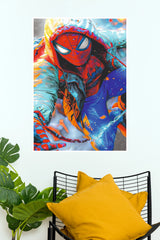 Colorful Spider Hero Hoodie Poster – Vibrant Comic Style Wall Art  (Super Hero Poster)