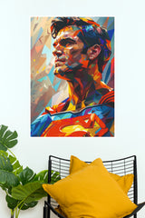 Abstract Human Portrait Geometric Wall Art – Vibrant Modern Contemporary Poster (Super Hero Poster)