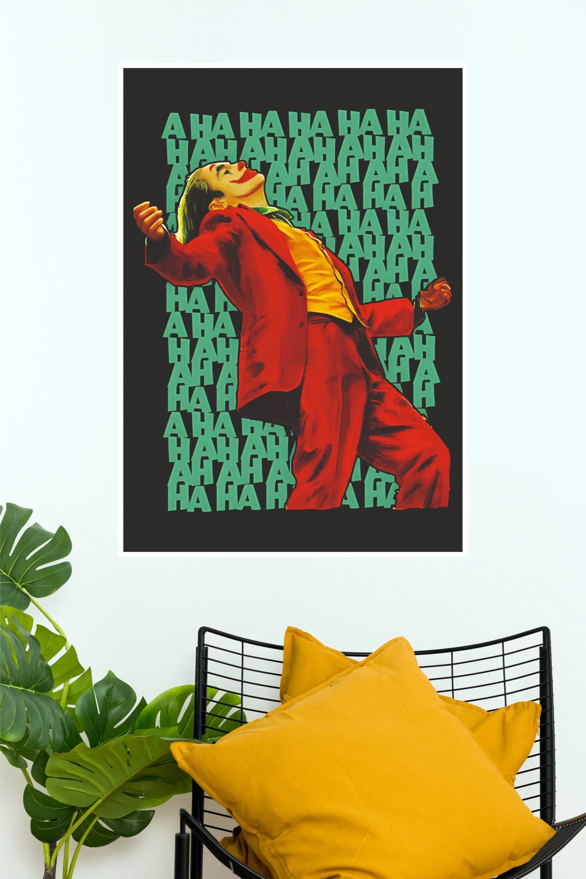 Joker Laughing Poster – Bold Red & Green Comic Villain Wall Art (Super Hero Poster)