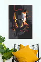 Iron Man Inspired Futuristic Hero Wall Poster – Red & Gold Tech Armor Artwork  (Super Hero Poster)
