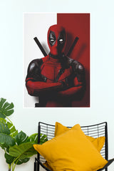 Deadpool Maximum Effort Red & Black Superhero Wall Art Poster  (Super Hero Poster)