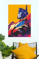 Optimus Prime Robot Poster – Bold Red & Blue Transformers Wall Art (Super Hero Poster)