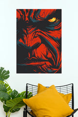 Red Shadow Beast Abstract Comic Art Wall Poster   (Super Hero Poster)