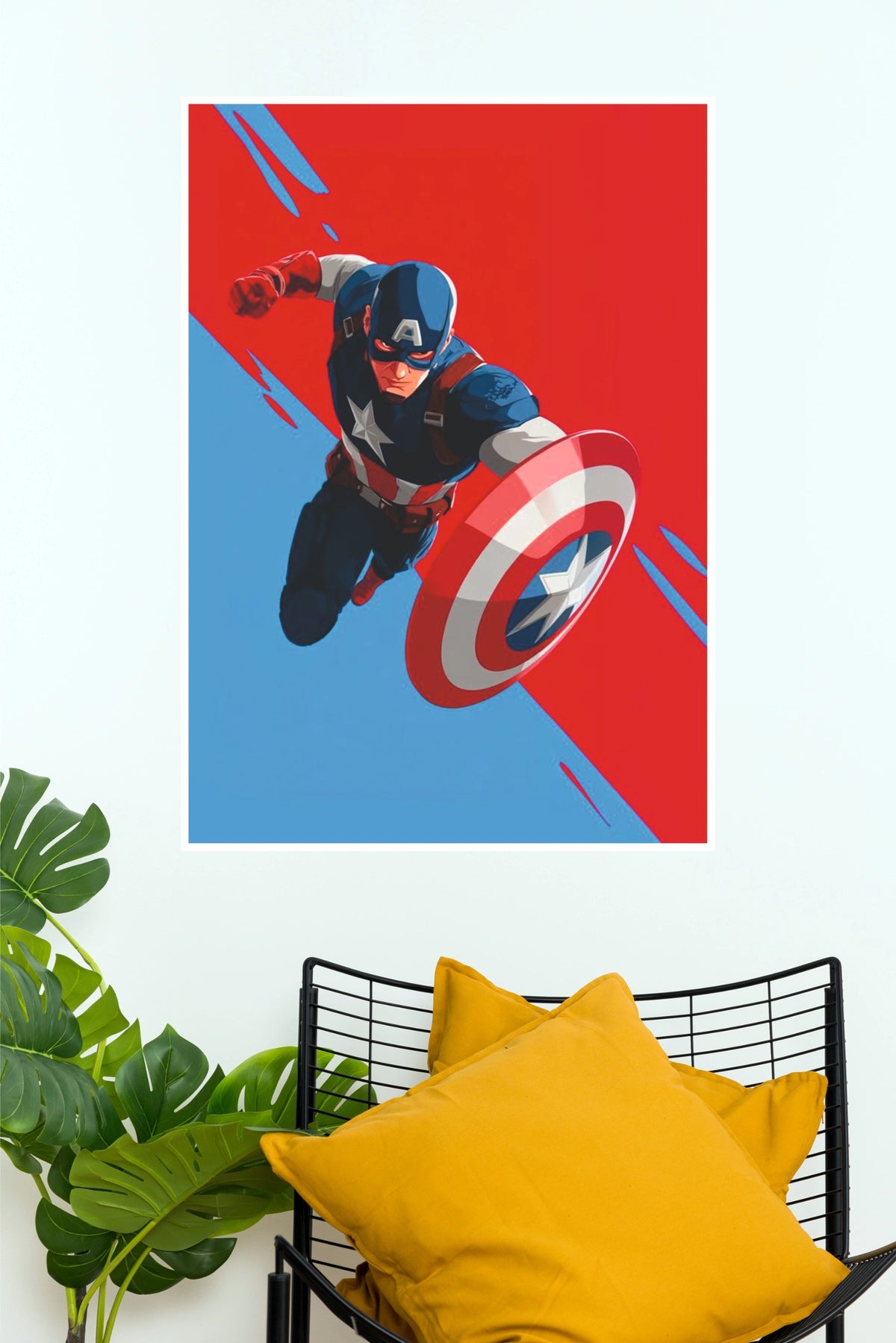 Patriotic Superhero Shield Action Poster   (Super Hero Poster)