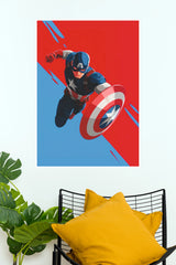 Patriotic Superhero Shield Action Poster   (Super Hero Poster)