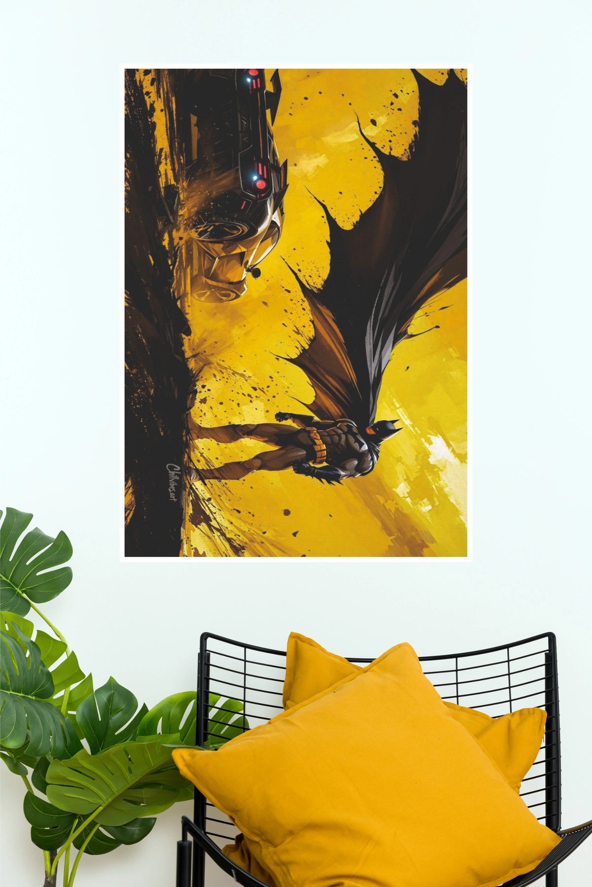 Batman Dark Knight Golden Shadow Comic Poster  (Super Hero Poster)