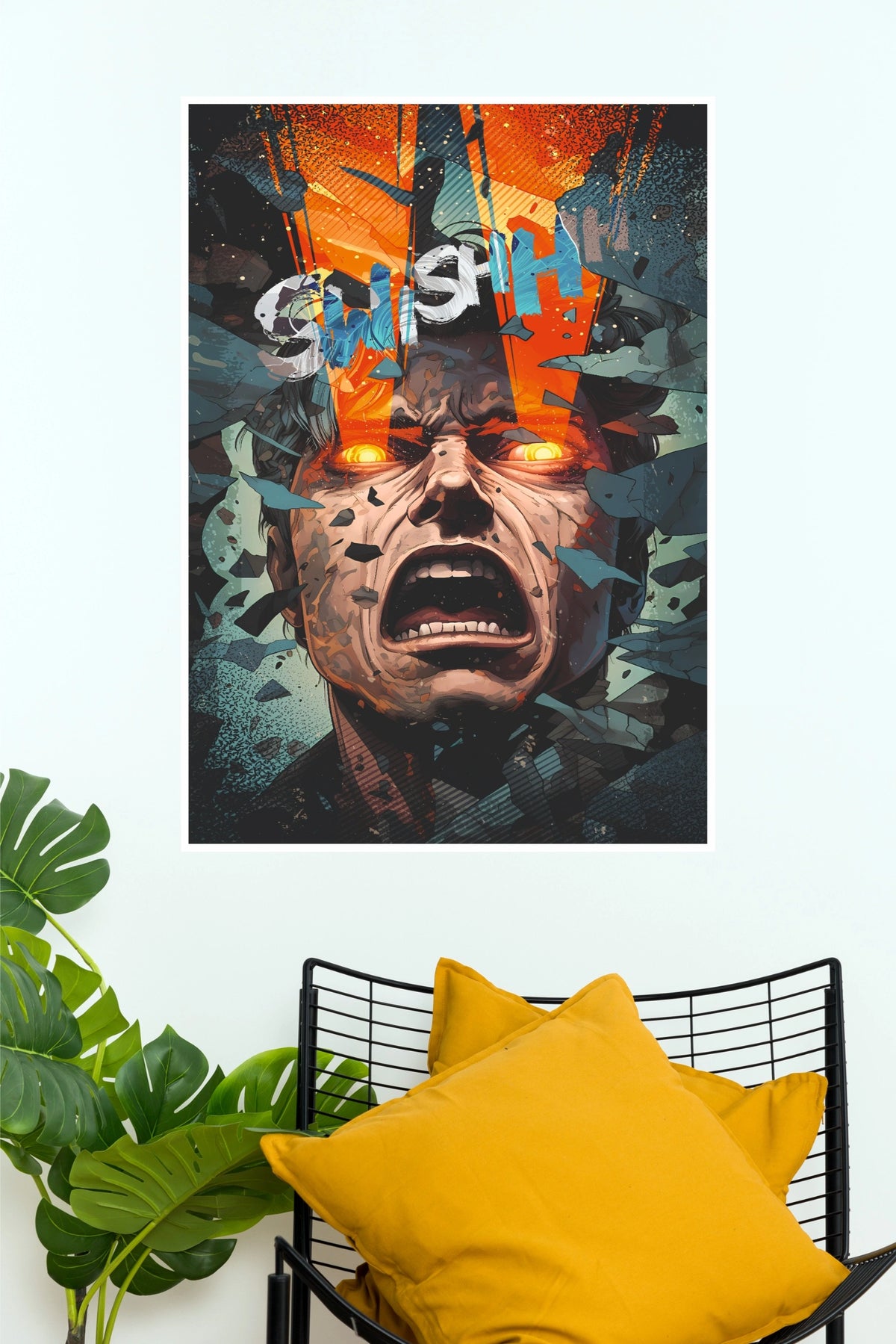 Super Power Hulk Inspired Poster – Explosive Comic Style Superhero Wall Art  (Super Hero Poster)