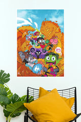 Teen Titans Go! Colorful Cartoon Superhero Wall Art Poster (Super Hero Poster)