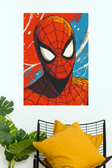 Spider-Man Retro Comic Poster – Red & Blue Superhero Wall Art (Super Hero Poster)