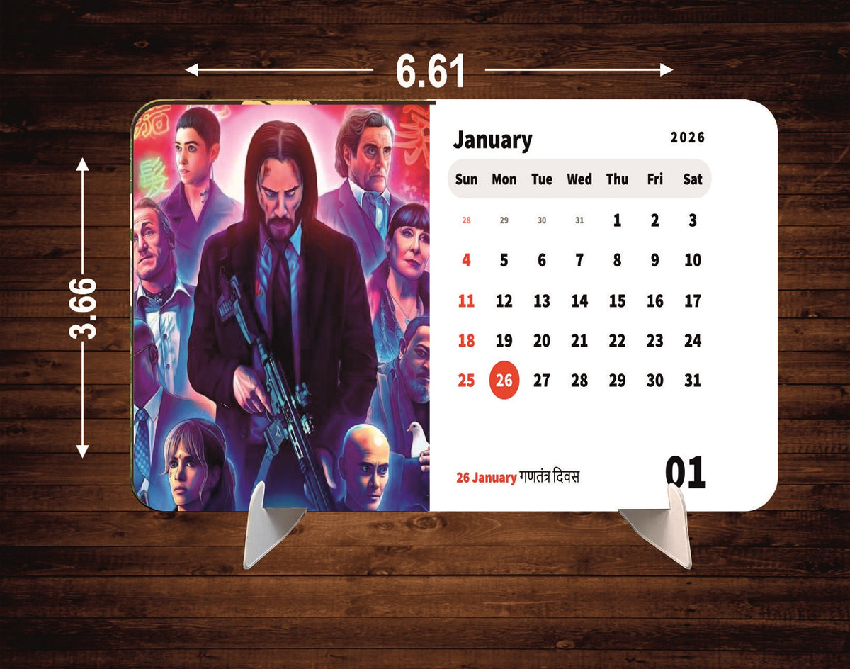 John Wick Premium Table Desk Calendar – 2026