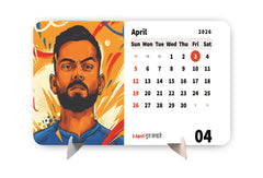 King Virat Kohli Premium Table Desk Calendar – 2026
