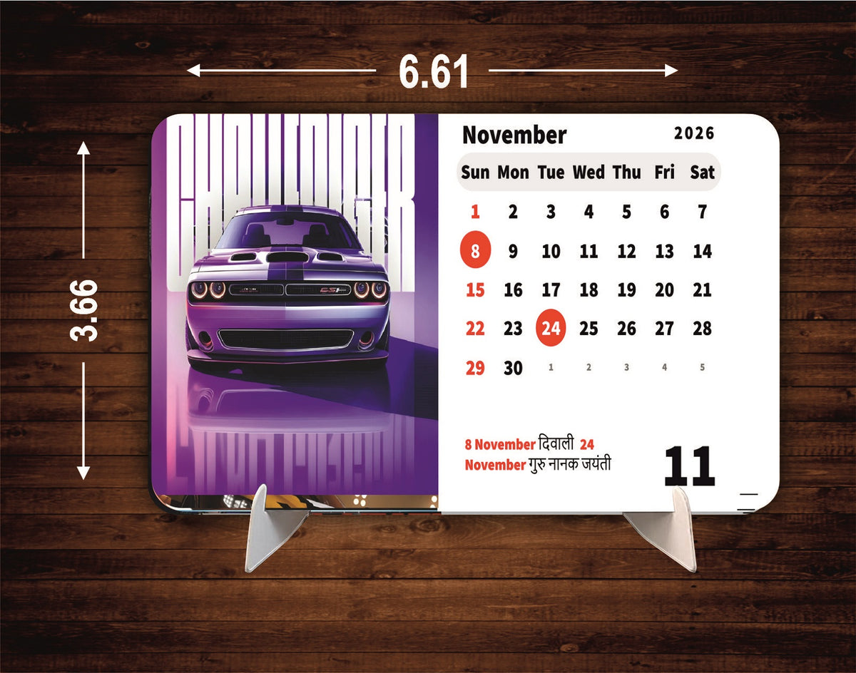 Luxury Car Premium Table Desk Calendar – 2026