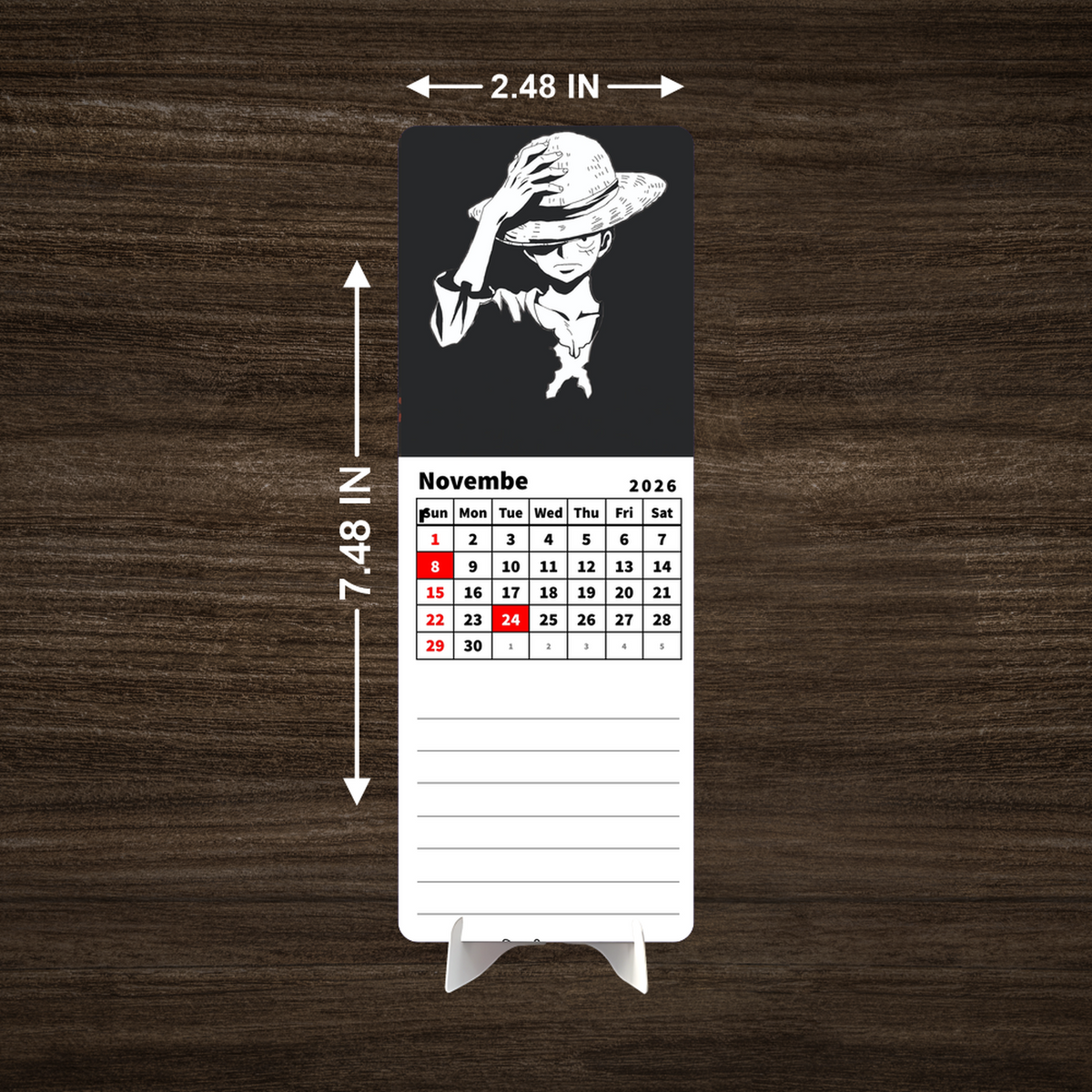 Dark One Piece D Luffy Premium Table Desk Calendar