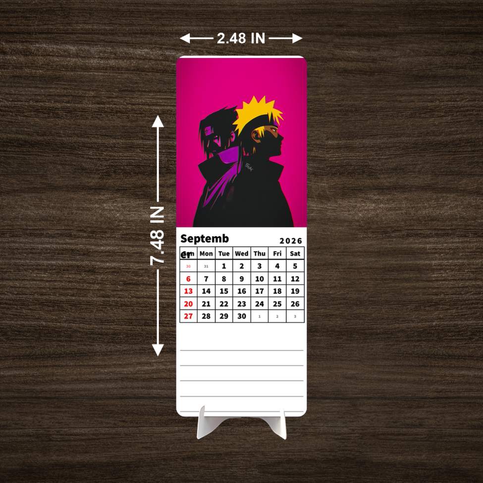 Duo Naruto & Sasuke Premium Table Desk Calendar