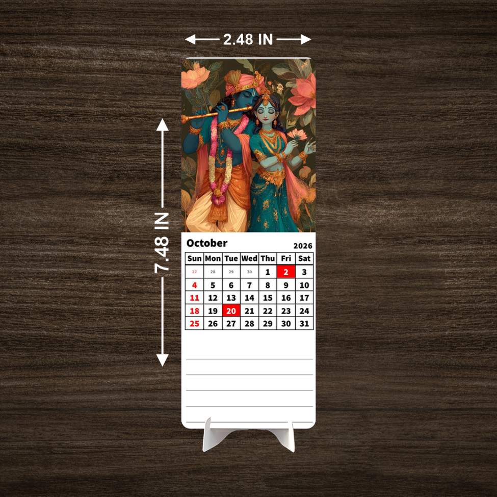 Radha Krishna Premium Table Desk Calendar