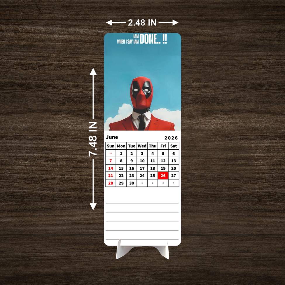 ANIME HERO MAN Premium Table Desk Calendar