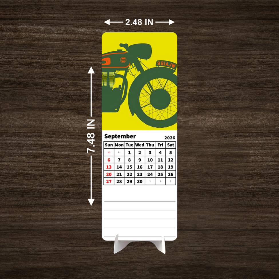 Vintage Motor Bike Predator Premium Table Desk Calendar