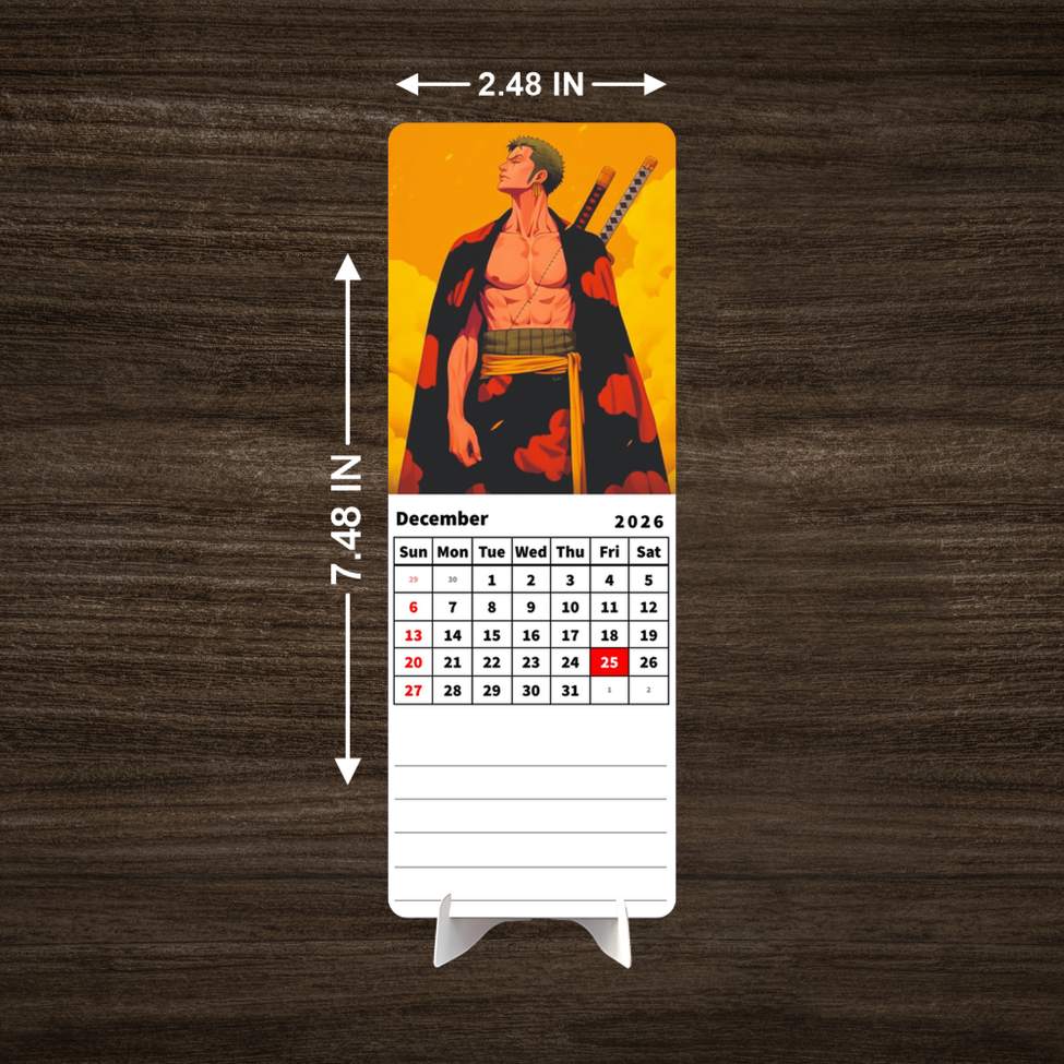 Wano Arc Zoro Premium Table Desk Calendar