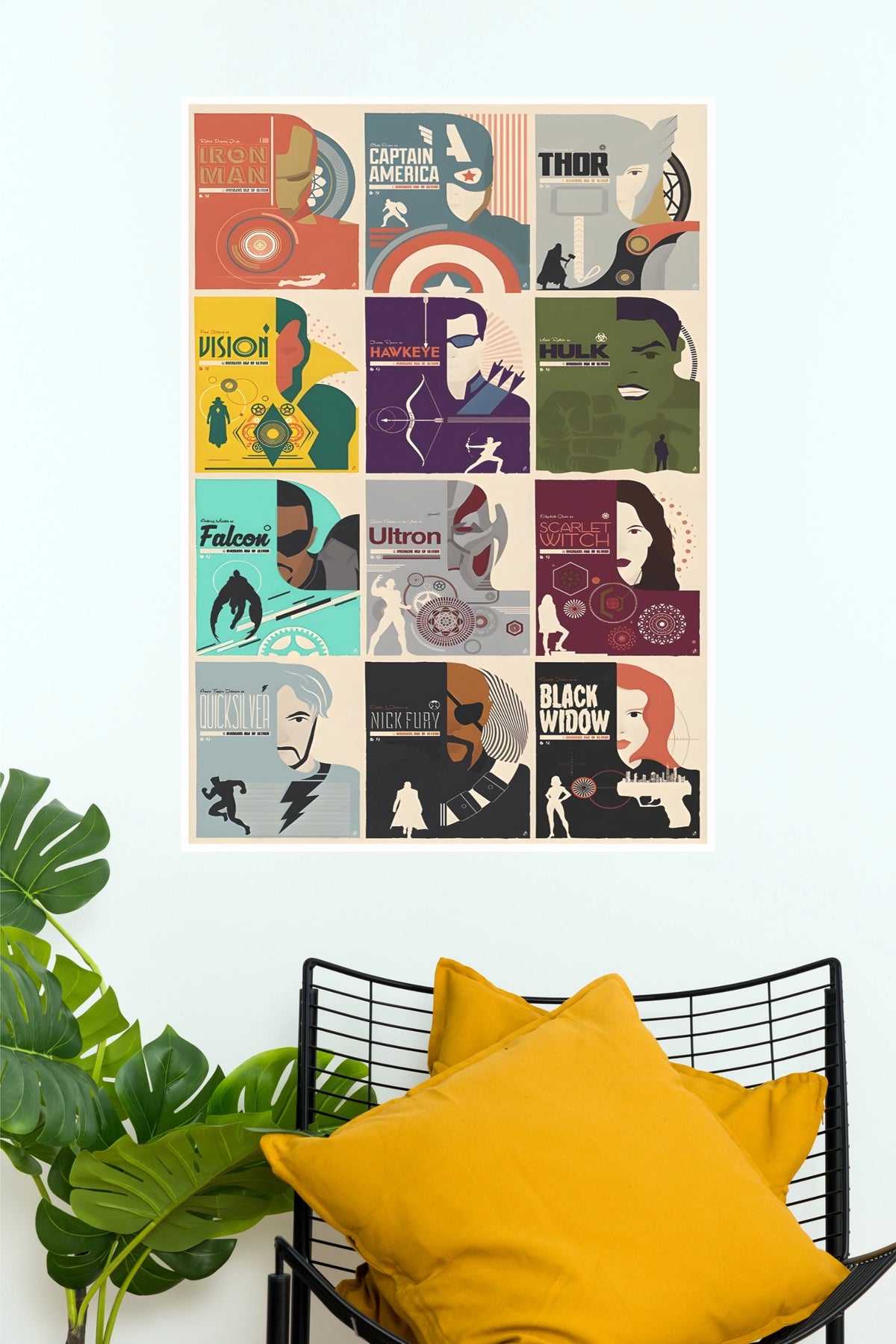 The Avengers Vintage Comic Book Style Wall Poster – Marvel Superhero Character Collage  (Super Hero Poster)
