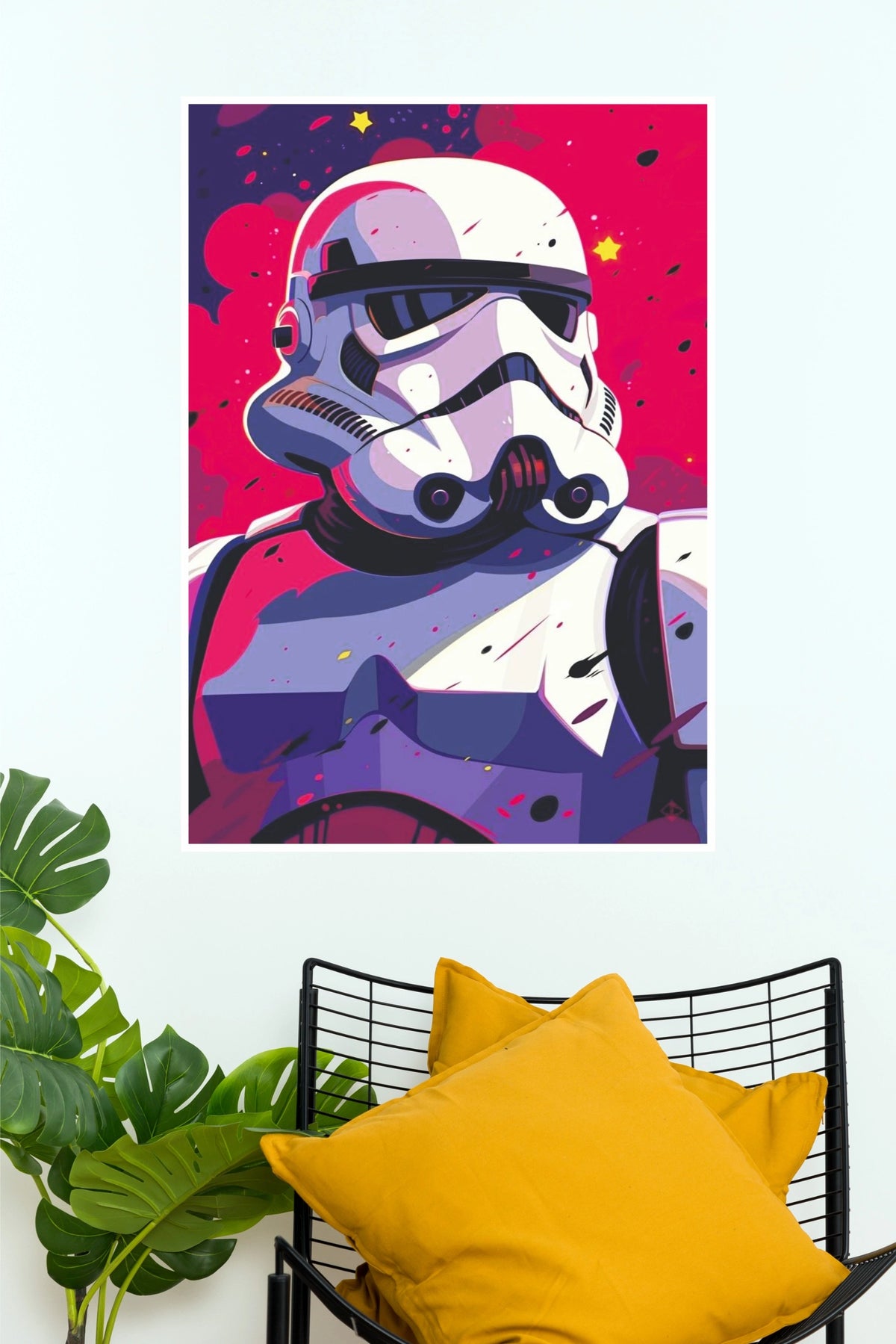 Stormtrooper Pop Art Poster – Colorful Star Wars Inspired Helmet Wall Art  (Super Hero Poster)