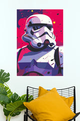 Stormtrooper Pop Art Poster – Colorful Star Wars Inspired Helmet Wall Art  (Super Hero Poster)