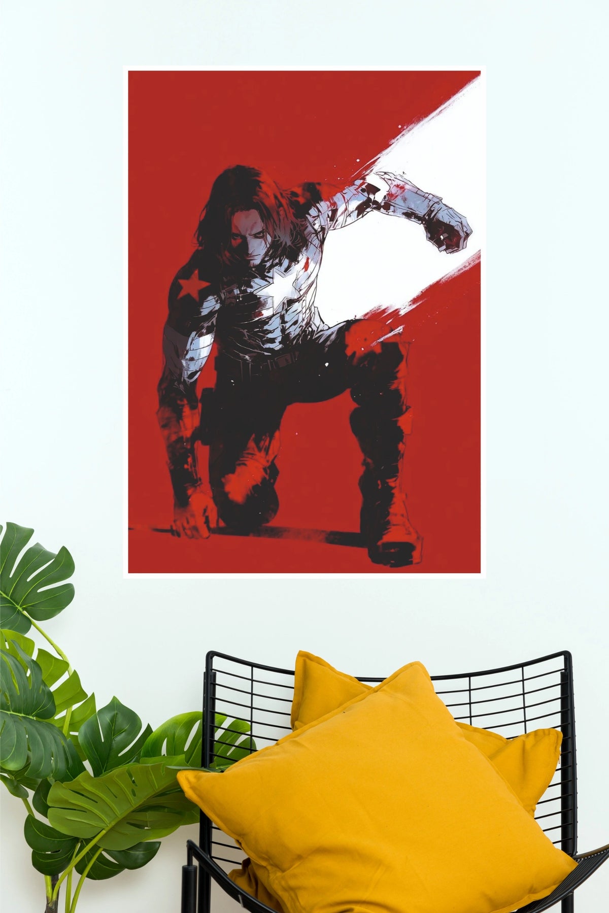 Winter Soldier Vintage Comic Poster – Red, White & Black Superhero Wall Art  (Super Hero Poster)