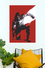 Winter Soldier Vintage Comic Poster – Red, White & Black Superhero Wall Art  (Super Hero Poster)