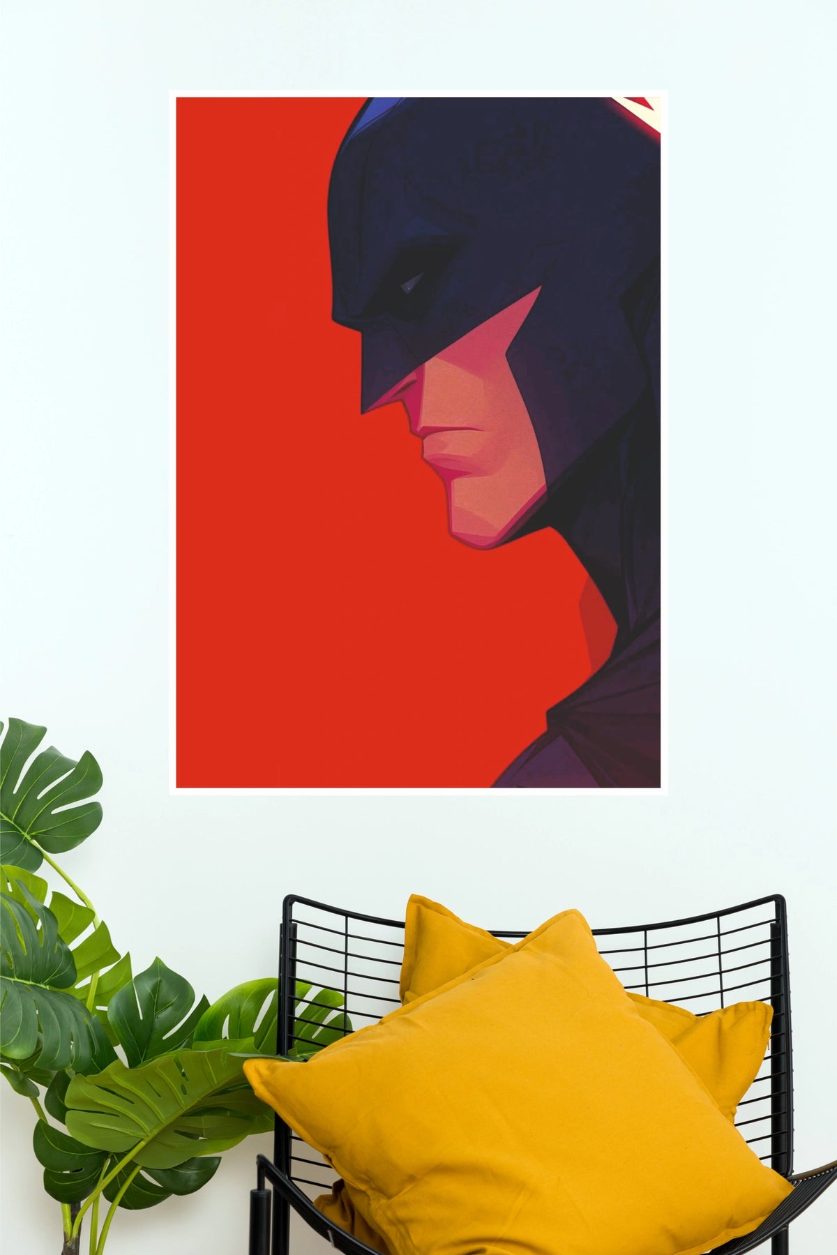 Batman Minimalist Red Background Wall Poster | Dark Knight Superhero Art Print  (Super Hero Poster)