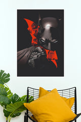 Dark Batman Red Shadow Poster – Gothic Superhero Wall Art  (Super Hero Poster)